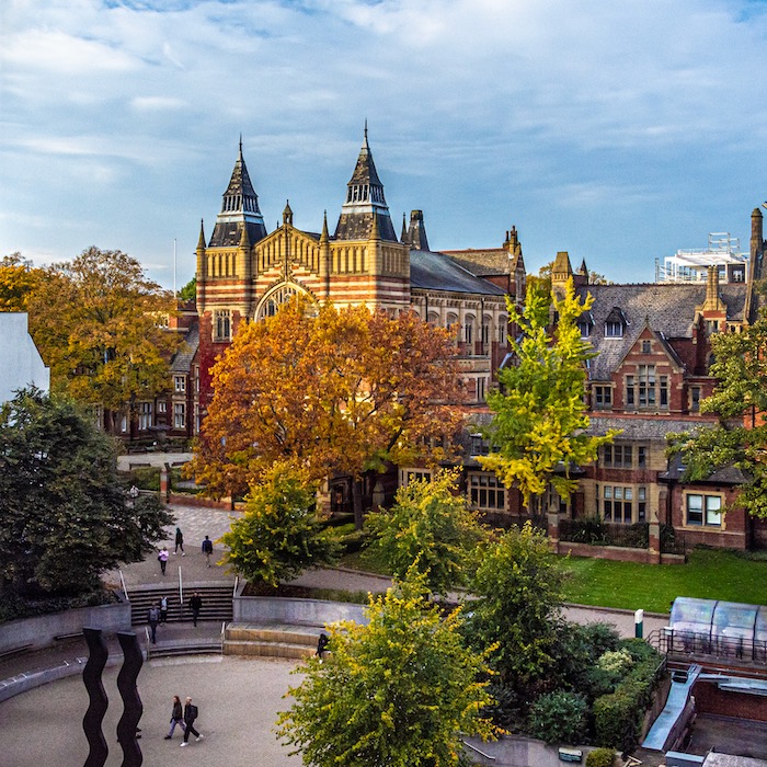 The Great Hall viewed through Autumn trees